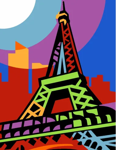 Kit canevas : 20x25 cm, Paris | Zéphyr Tissus