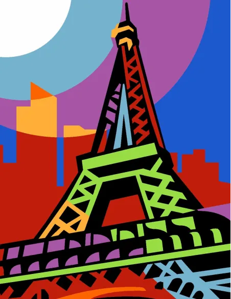 Kit canevas : 20x25 cm, Paris | Zéphyr Tissus