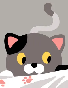 Kit canevas : 20x25 cm, Chat caché | Zéphyr Tissus