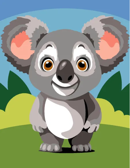 Kit canevas : 20x25 cm, Koala | Zéphyr Tissus