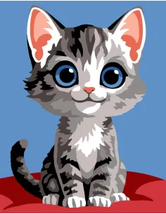Kit canevas : 20x25 cm, Chat persan | Zéphyr Tissus