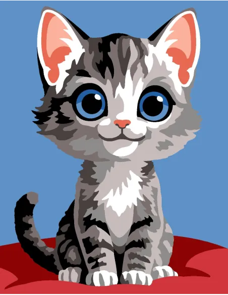 Kit canevas : 20x25 cm, Chat persan | Zéphyr Tissus