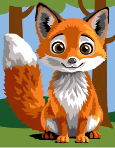 Kit canevas : 20x25 cm, Renard | Zéphyr Tissus
