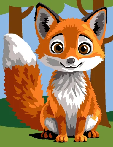 Kit canevas : 20x25 cm, Renard | Zéphyr Tissus