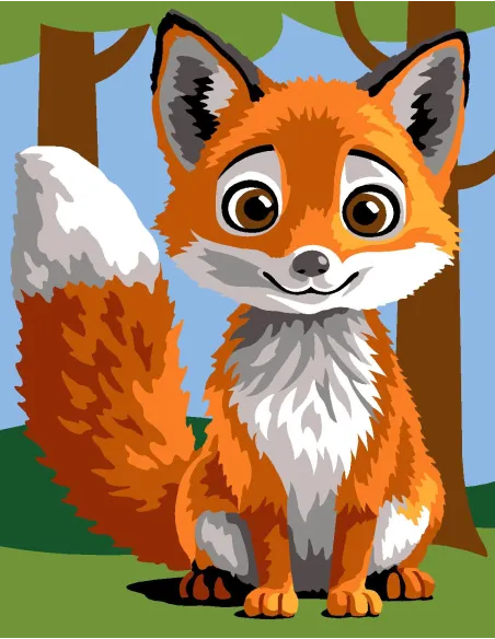 Kit canevas : 20x25 cm, Renard | Zéphyr Tissus