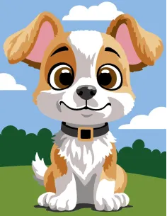 Kit canevas : 20x25 cm, Chien | Zéphyr Tissus