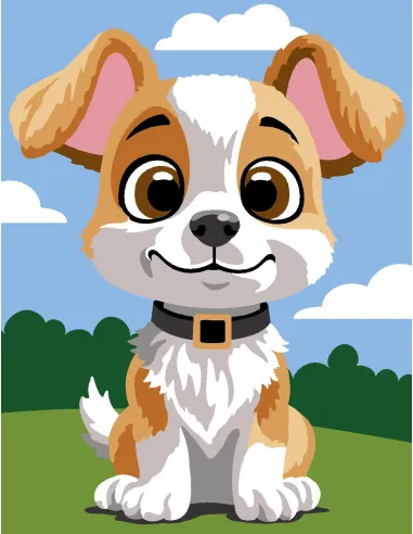 Kit canevas : 20x25 cm, Chien | Zéphyr Tissus