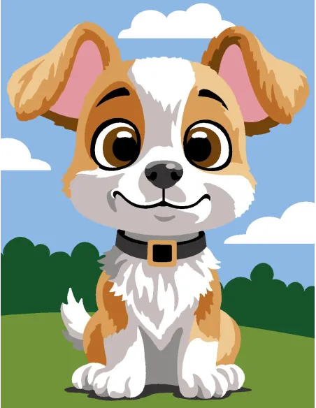 Kit canevas : 20x25 cm, Chien | Zéphyr Tissus