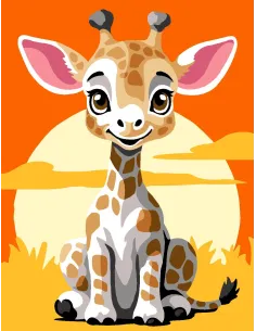 Kit canevas : 20x25 cm, Girafe | Zéphyr Tissus