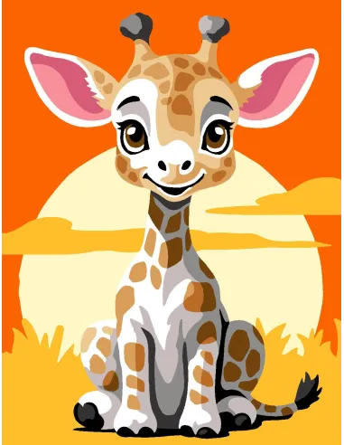 Kit canevas : 20x25 cm, Girafe | Zéphyr Tissus