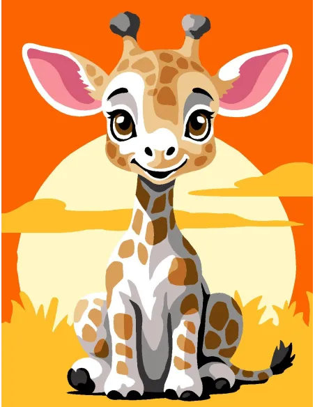 Kit canevas : 20x25 cm, Girafe | Zéphyr Tissus