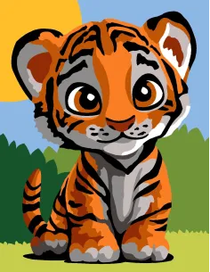 Kit canevas : 20x25 cm, Tigre | Zéphyr Tissus