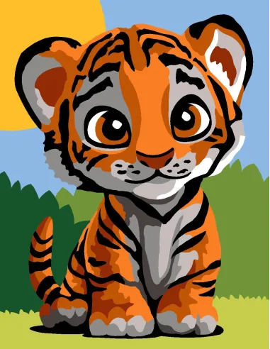 Kit canevas : 20x25 cm, Tigre | Zéphyr Tissus