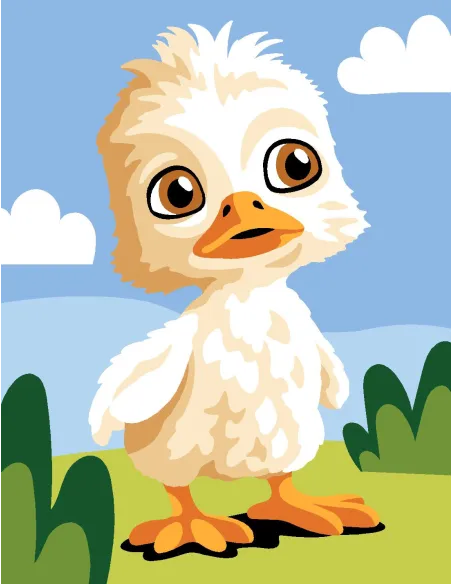 Kit canevas : 20x25 cm, Poussin | Zéphyr Tissus