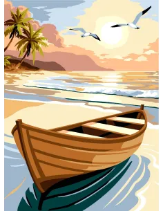 Canevas : 30x40 cm, Barque Unité | Zéphyr Tissus