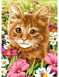 Canevas : 30x40 cm, Le champ du chat UNITE | Zéphyr Tissus