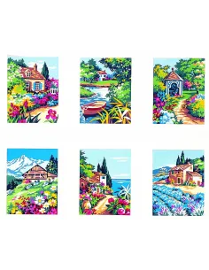 Kit canevas : 50x60 cm, KIT SERIE DE 6 20x25cm 9213.30 | Zéphyr Tissus