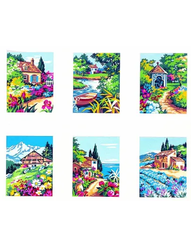 Kit canevas : 50x60 cm, KIT SERIE DE 6 20x25cm 9213.30 | Zéphyr Tissus
