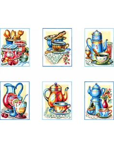 Kit canevas : 50x60 cm, KIT SERIE DE 6 20x25cm 9213.35 | Zéphyr Tissus