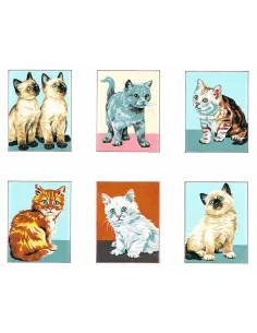 Kit canevas : 50x60 cm, KIT 6 MOTIFS 20X25 CM 9213.39 | Zéphyr Tissus