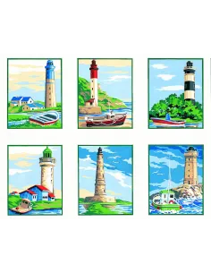 Kit canevas : 50x60 cm, KIT 6 MOTIFS 20X25 CM 9213.40 | Zéphyr Tissus