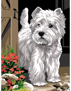 Canevas : 40x50 cm, A la porte | Zéphyr Tissus