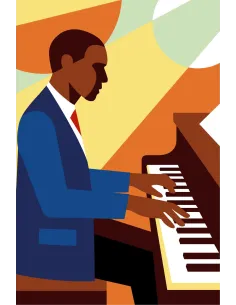 Canevas : 30x40 cm, Pianiste UNITE | Zéphyr Tissus
