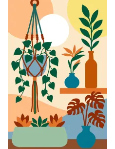 Canevas : 30x40 cm, Plantes suspendues UNITE | Zéphyr Tissus