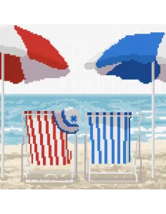 Tableau à broder : 16.5x16.5 cm, TABLEAUTIN BORD DE MER DUO | Zéphyr T