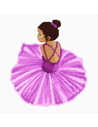 Tableau à broder : 20x20 cm, TRIPTYQUE BALLERINES PETITE DANSEUSE | Zé