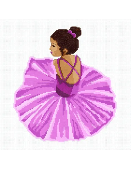 Tableau à broder : 20x20 cm, TRIPTYQUE BALLERINES PETITE DANSEUSE | Zé