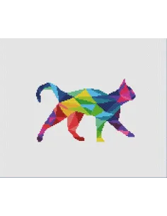 Tableau à broder : 25x30 cm, LE CHAT | Zéphyr Tissus