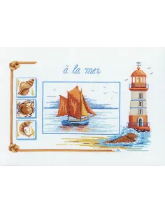 Kit canevas : 30x40 cm, KIT A LA MER -PC | Zéphyr Tissus