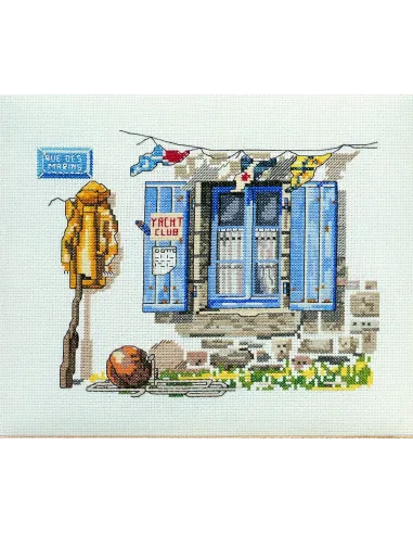 Kit canevas : 30x40 cm, KIT RUE DES MARINS -PC- 30X40 | Zéphyr Tissus