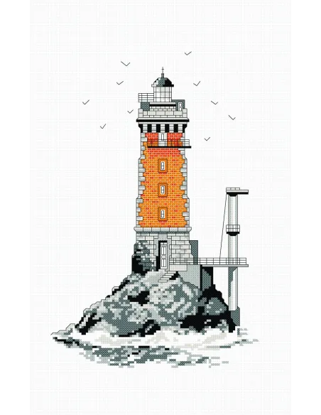 Tableau à broder : 25x35 cm, PHARE ORANGE | Zéphyr Tissus