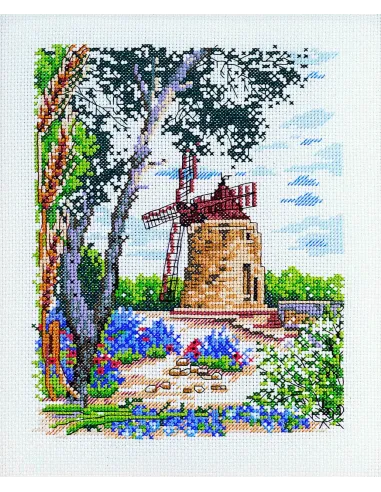 Kit canevas : 30x35 cm, KIT LE MOULIN - PC - 30X35 | Zéphyr Tissus
