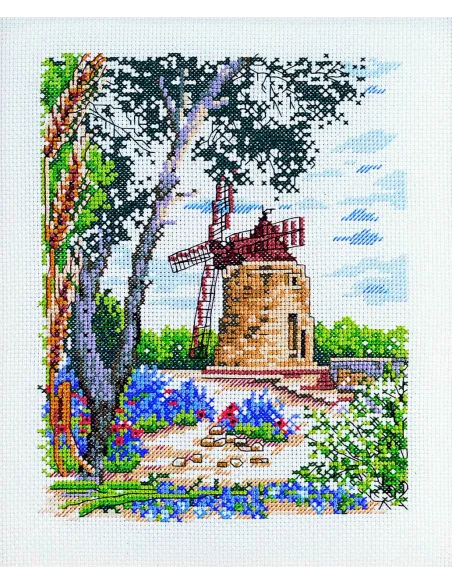 Kit canevas : 30x35 cm, KIT LE MOULIN - PC - 30X35 | Zéphyr Tissus