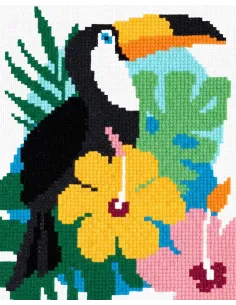 Tableau à broder : 23x27 cm, Toucan | Zéphyr Tissus