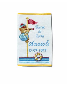 Toise ou carnet à broder : 16x24 cm, CARNET DE SANTE OURS MARIN-PC | Z