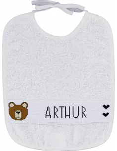 Toise ou carnet à broder : 25x30 cm, BAVOIR PETIT OURS | Zéphyr Tissus