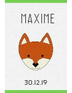 Toise ou carnet à broder : 16x24 cm, PROTEGE CARNET DE SANTE PETIT REN