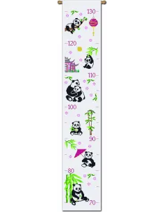 Toise ou carnet à broder : 17x80 cm, TOISE PANDA | Zéphyr Tissus