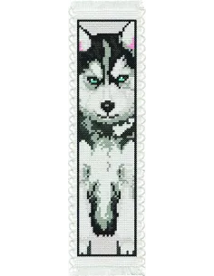 Petit ouvrage à broder : 5x20 cm, MARQUE PAGE CHIEN YUSKI | Zéphyr Tis