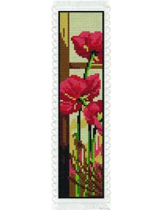 Petit ouvrage à broder : 5x20 cm, MARQUE PAGE COQUELICOTS | Zéphyr Tis