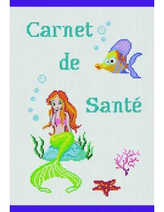 Toise ou carnet à broder : 16x24 cm, CARNET SANTE FONDS MARIN | Zéphyr