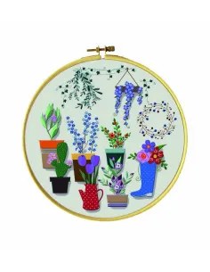 Tableau à broder : 20x20 cm, TABLEAU DANS MON JARDIN | Zéphyr Tissus