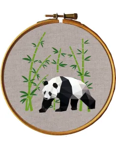 Tableau à broder : 20x20 cm, TABLEAU PANDA | Zéphyr Tissus