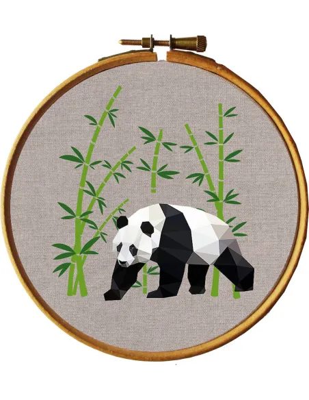 Tableau à broder : 20x20 cm, TABLEAU PANDA | Zéphyr Tissus