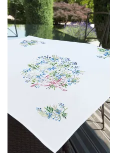 Linge de table à broder : 80x80 cm, SURNAPPE TS AZUR 80X80 | Zéphyr Ti