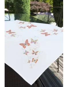 Linge de table à broder : 80x80 cm, SURNAPPE TS LES PAPILLONS 80x80 | 